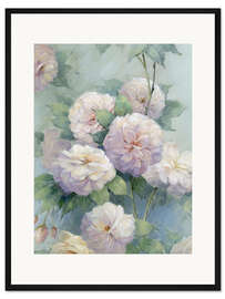 Gerahmter Kunstdruck Weiße Pfingstrosen