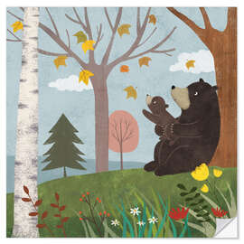 Wall sticker Bear autumn