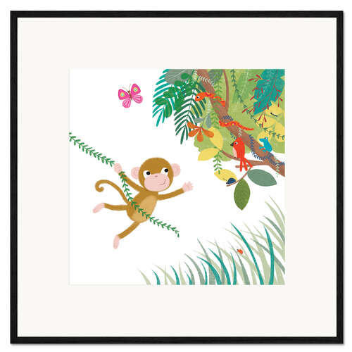Innrammet kunsttrykk Monkey swing