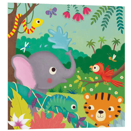 Foam board print Colorful jungle animals