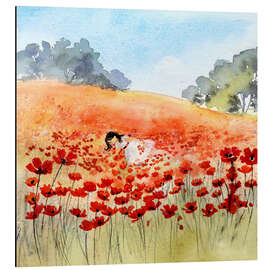 Magnettafel Mohnblumen pflücken