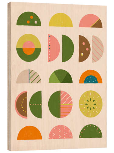 Wood print Bauhaus Fruits