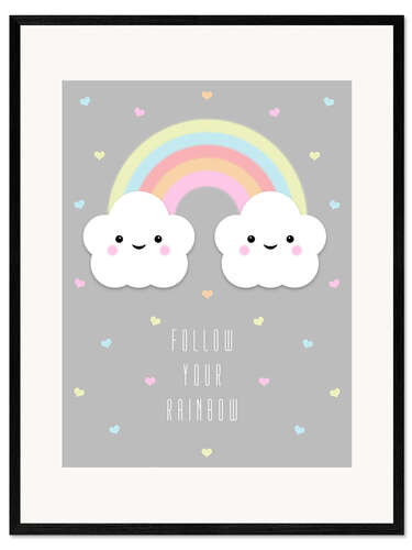 Gerahmter Kunstdruck Follow your rainbow