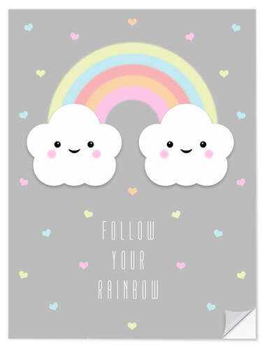 Selvklebende plakat Follow your rainbow