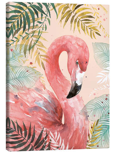 Canvas print Flamingo in the jungle