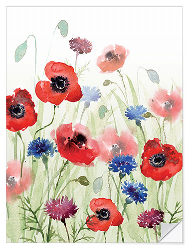 Wall sticker Poppy meadow