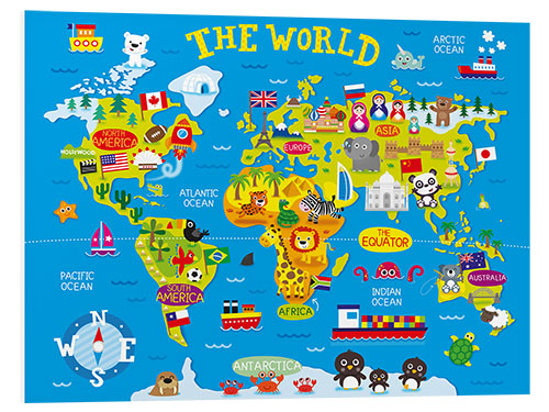 Foam board print World map