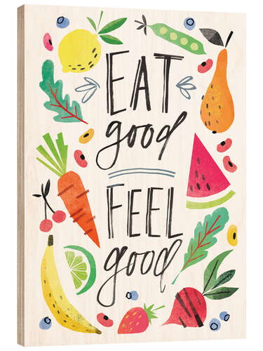 Quadro de madeira Eat good, Feel good