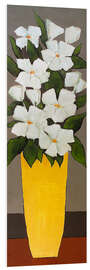 Tableau en PVC Fleurs blanches dans un vase jaune