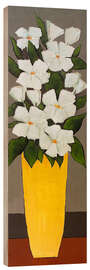 Puutaulu White flowers in a yellow vase