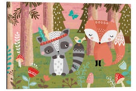 Magnettafel Fuchs und Waschbär