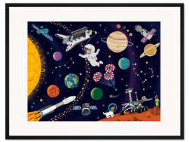 Gerahmter Kunstdruck Weltraumabenteuer