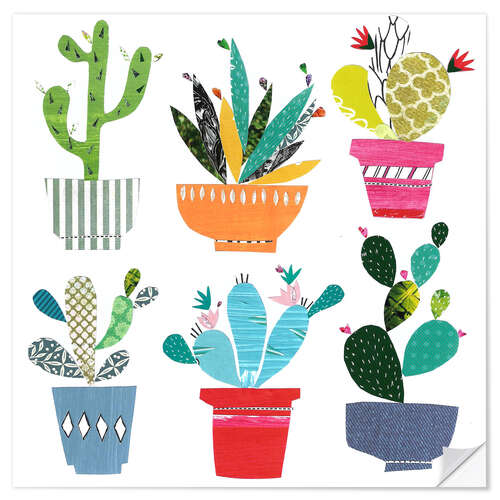 Muursticker Cactus party