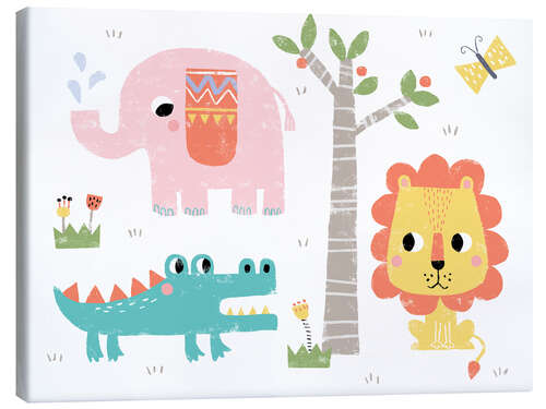 Canvas print Cute jungle animals