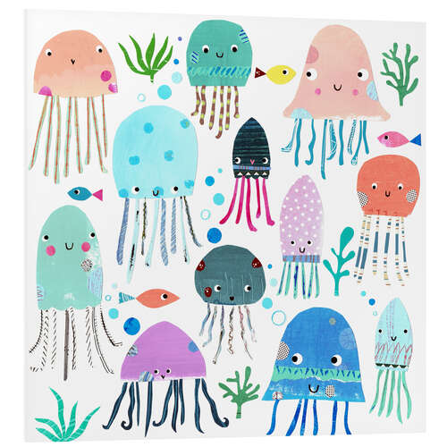 Foam board print Colorful jellyfish