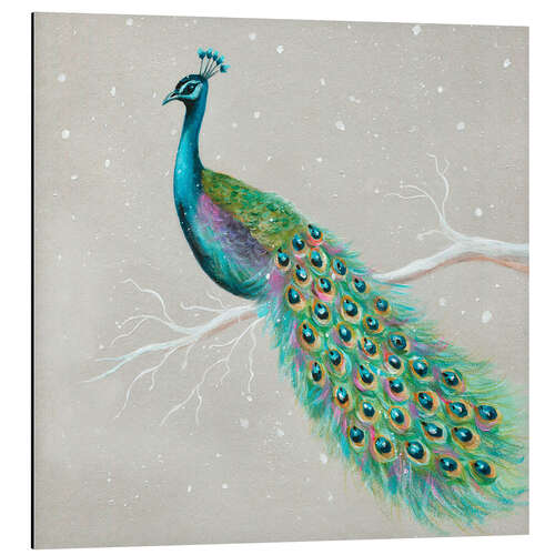 Alubild Pfau im Winter