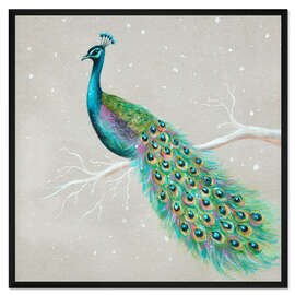 Gerahmter Kunstdruck Pfau im Winter