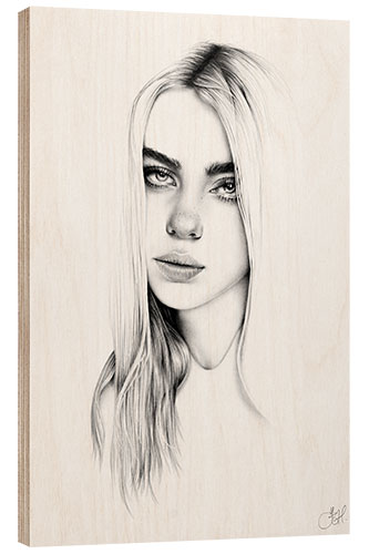 Wood print Billie Eilish