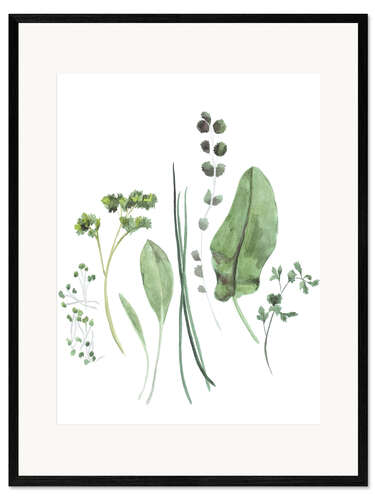 Impression artistique encadrée Herbes