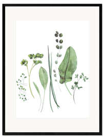 Impression artistique encadrée Herbes