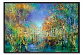 Gerahmter Kunstdruck Baden im Wald