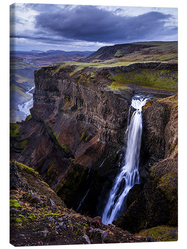 Canvas print Haifoss waterfall, Iceland