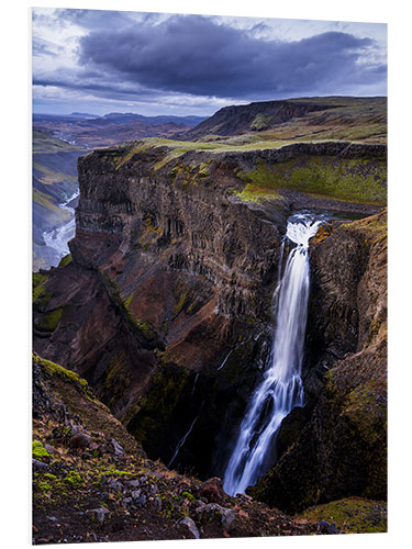 Cuadro de PVC Cascada Haifoss, Islandia