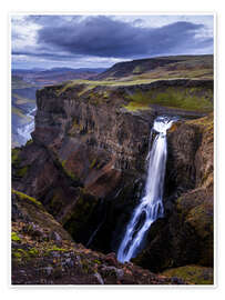 Poster Haifoss waterfall, Iceland