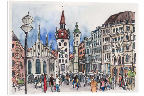 Tableau en plexi-alu Marienplatz à Munich