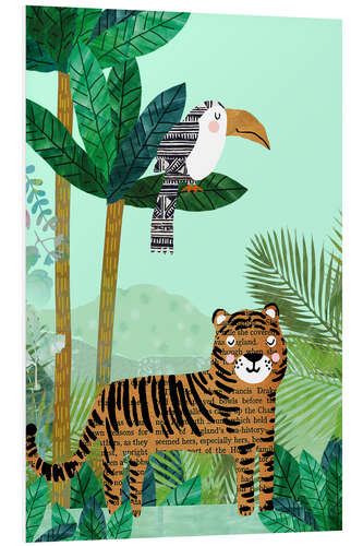 Foam board print Tiger and toucan