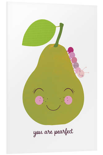 Foam board print Pear and pink caterpillar