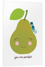 Foam board print Pear and blue caterpillar