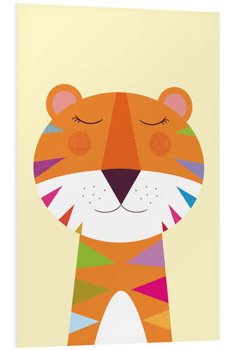 Print på skumplade Tiger with rainbow stripes