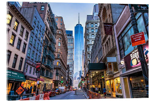 Akrylglastavla View of the One World Trade Center in New York