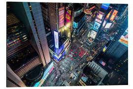 Aluminiumsbilde Aerial view of Times Square in New York