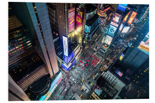 Hartschaumbild Luftaufnahme des Times Square in New York