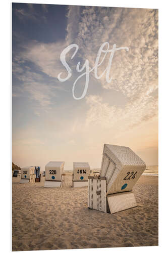 Foam board print Summer evening with beach chairs on Sylt