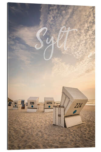 Gallery print Summer evening with beach chairs on Sylt