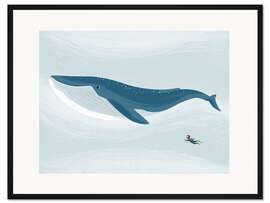 Gerahmter Kunstdruck Blauwal
