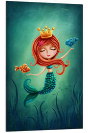 Magnettafel Meerjungfrau spielt mit Fischen