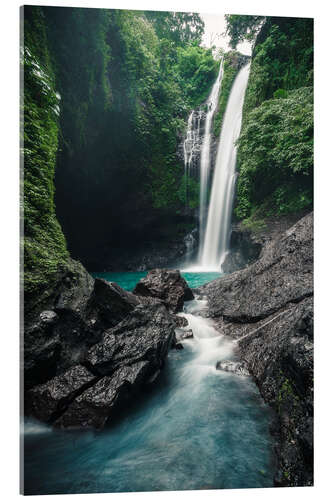 Acrylic print Waterfall in the rainforest on Bali