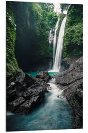 Alubild Wasserfall im Regenwald auf Bali