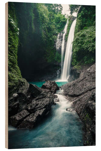 Trätavla Waterfall in the rainforest on Bali