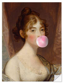 Selvklebende plakat Bubble gum girl II