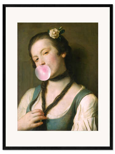 Impresión de arte enmarcada Chica con chicle