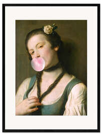 Impresión de arte enmarcada Chica con chicle