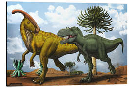 Magnettafel Parasaurolophus versus Gorgosaurus