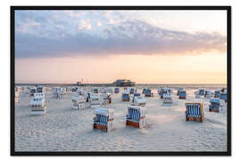 Gerahmter Kunstdruck Strandkörbe an der Nordseeküste