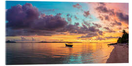 Akryylilasitaulu Sunset on the tropical desert beach