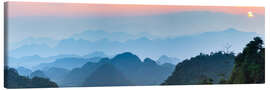 Canvas print Karst landscape in North Vietnam at sunset